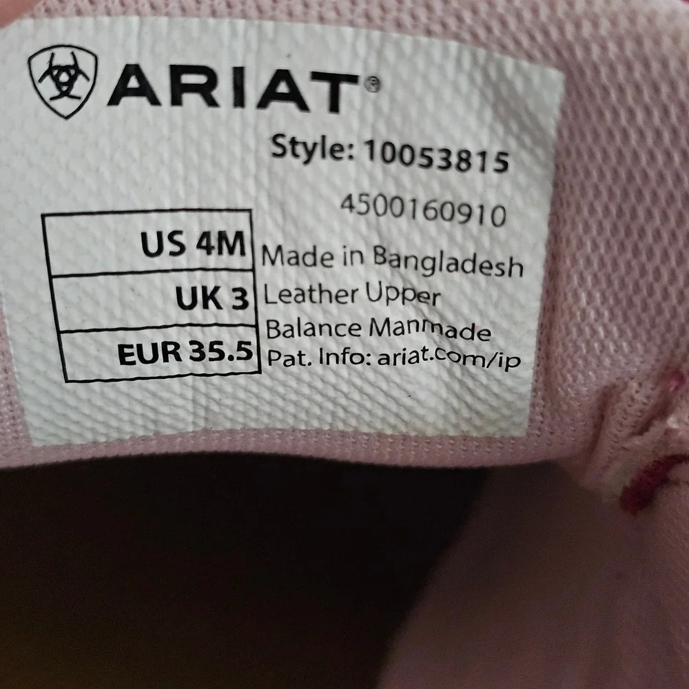 Ariat Hilo Kids Pink Embossed Leather Floral Loafers NEW US 4M